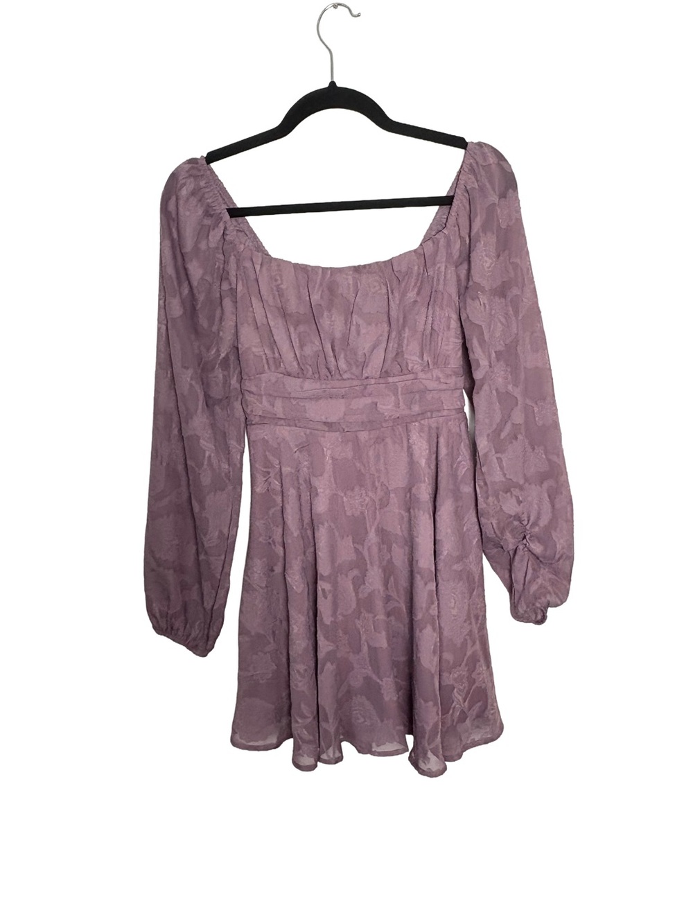 Allison & Kelly Lilac Long Sleeve Square Neck Mini Dress